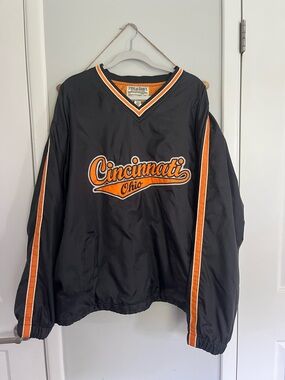 Steve & Barry's Black and Orange Cincinnati Ohio Pullover Jacket